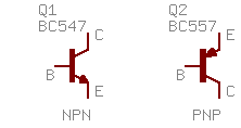 Schaltbild NPN- und PNP-Transistor