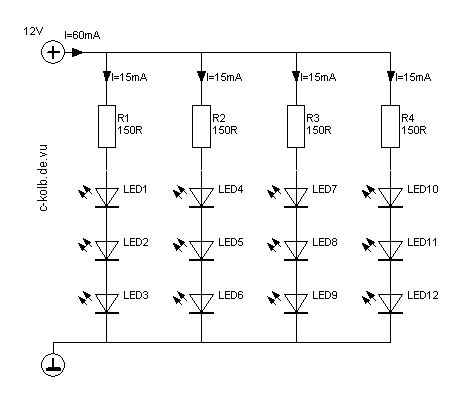 Schaltung mit vielen LEDs