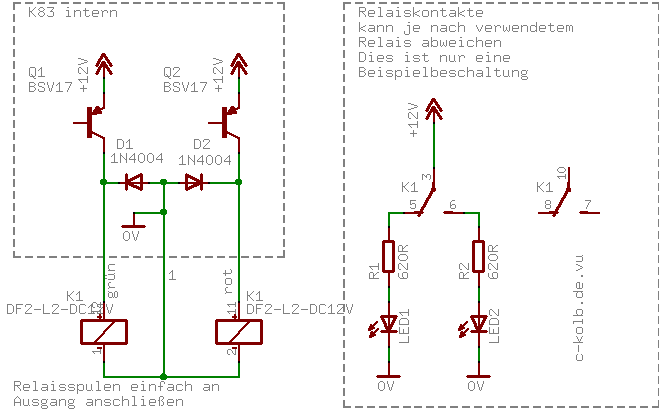 bistabiles Relais am Ausgang von K83