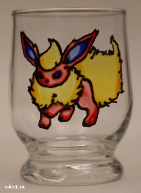 bemaltes Glas: Pokemon Flamara