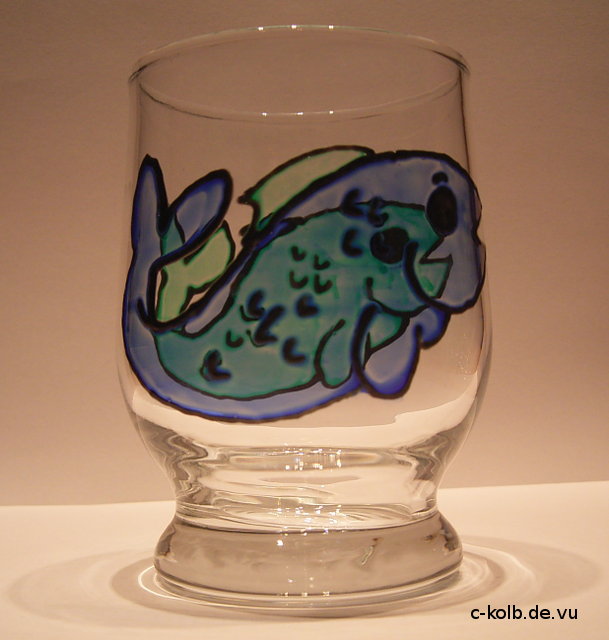 bemaltes Glas: Fische