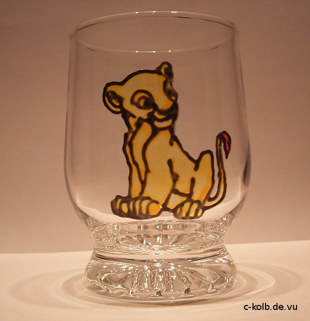 bemaltes Glas: Simba (Der König der Löwen)