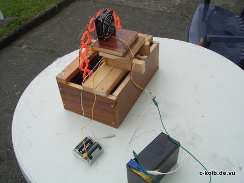 Seifenblasenmaschine zusammengebaut